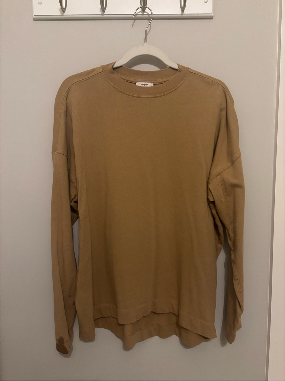 AYR The Early Mornings long sleeve tshirt in Camel Tan - Picture 2 of 4